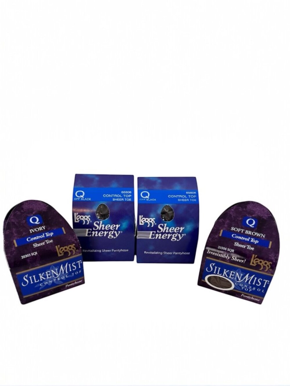 4 Pair L'eggs Leggs Sheer Energy & Silken Mist Pantyhose Q Queen Size